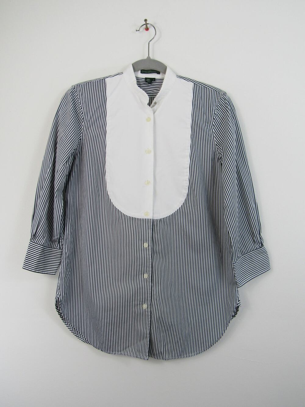 Lauren Jeans Company Ralph Lauren Women’s Striped Button-Front Shirt Cotton Sm